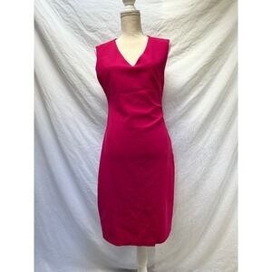 Diane von Furstenberg Dress Women's Size 8 Pink V-Neck Sleeveless Career